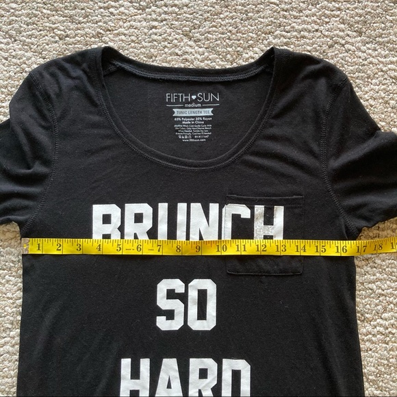 5/$15 Fifth Sun Brunch So Hard Tunic Length Tee M - Picture 5 of 7